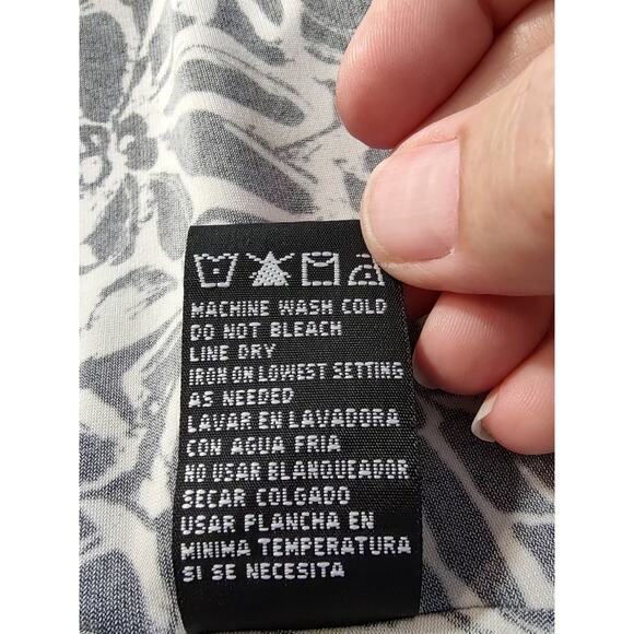 Perceptions N.Y. Woman's Black White Fit&Flare Gusset Dress Size 16 Stretch Flow - Picture 11 of 12